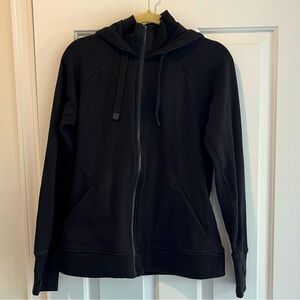 Athleta Triumph Black Zip Up Hoodie with Thumb Holes in Sleeves